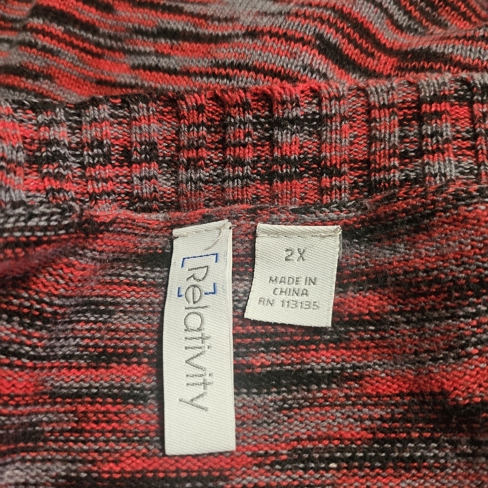 Relativity Woman's Plus Size Ribbed Button Shoulder Detail Sweater - Picture 7 of 8